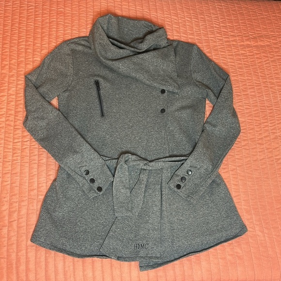 Harley Davidson Asymmetric Cowl Neck Belted Long Cardigan Shacket, size Medium - Picture 13 of 16